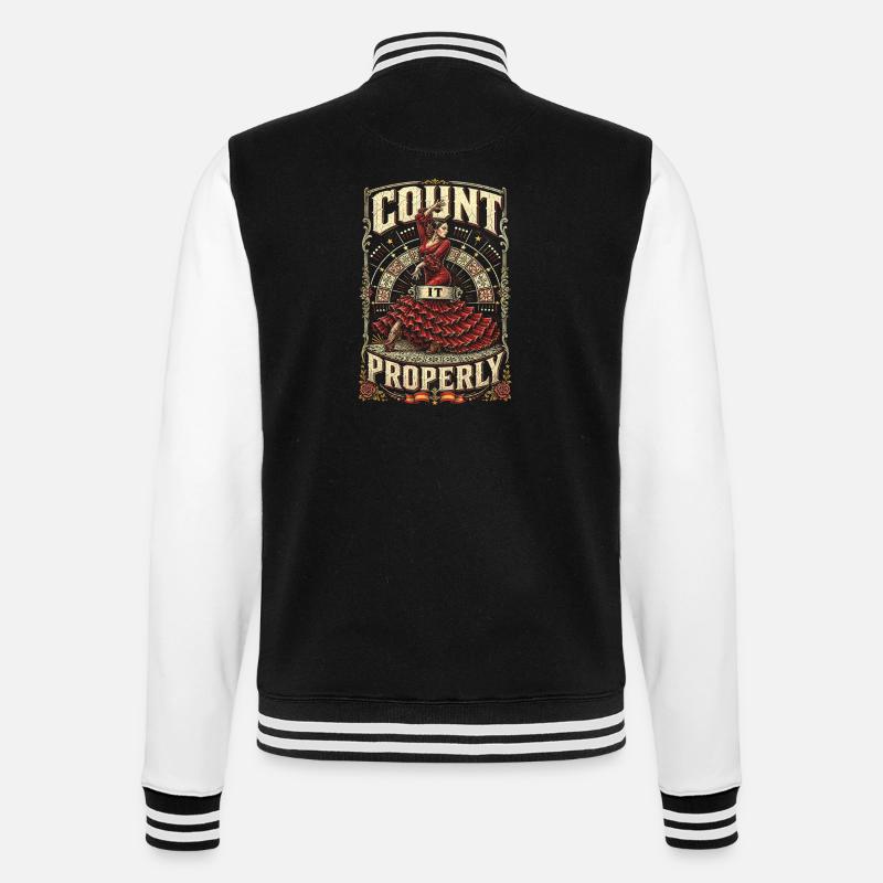 Flamenco Count It Properly - College Sweat Jacket - black/white