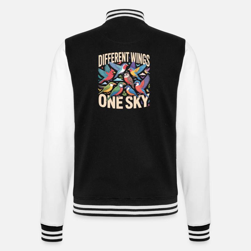 Different Wings One Sky Vogel - College-Sweatjacke - Schwarz/Weiß