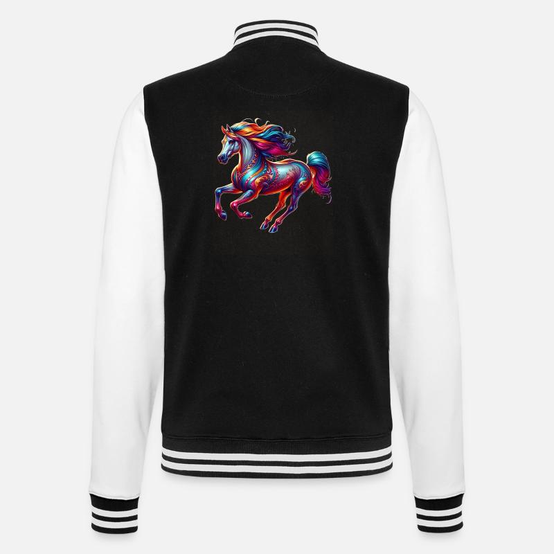 Cheval Trakehner - Veste Teddy - noir/blanc
