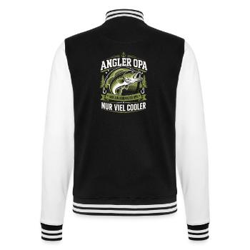 Angler Opa Viel Cooler - College-Sweatjacke - Schwarz/Weiß - Hinten - Marisol (170cm)