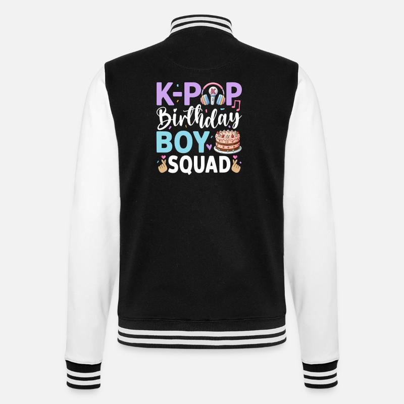 K-Pop Birthday Boy Squad - College-Sweatjacke - Schwarz/Weiß