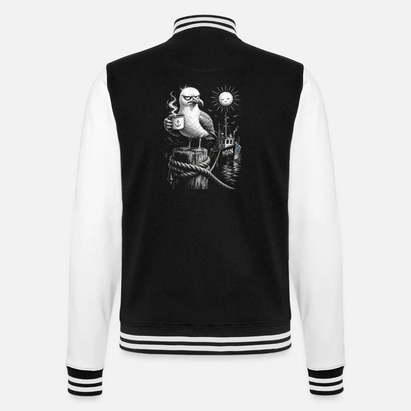 MOIN – Grummeliges Möwe mit Kaffee - Veste Teddy - noir/blanc