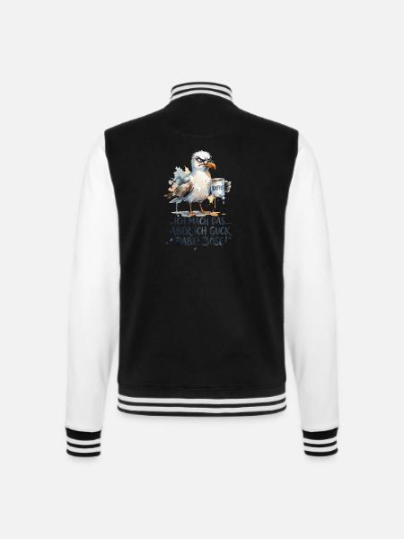 Möwe Kaffee Morgenmuffel - College-Sweatjacke - Schwarz/Weiß
