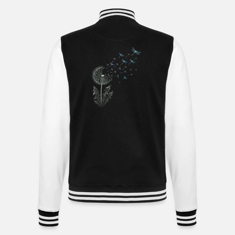 Pissenlit avec libellules - Veste Teddy - noir/blanc