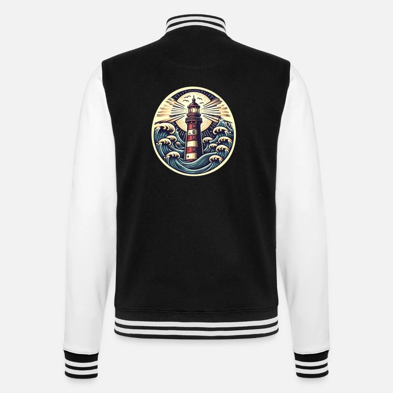 lighthouse - College Sweat Jacket - black/white