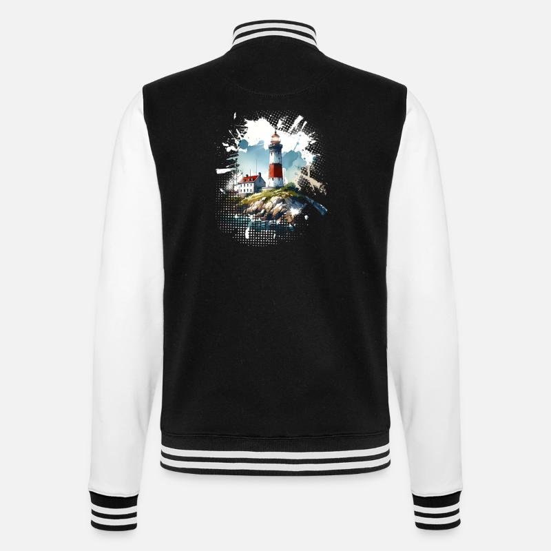 lighthouse - College Sweat Jacket - black/white