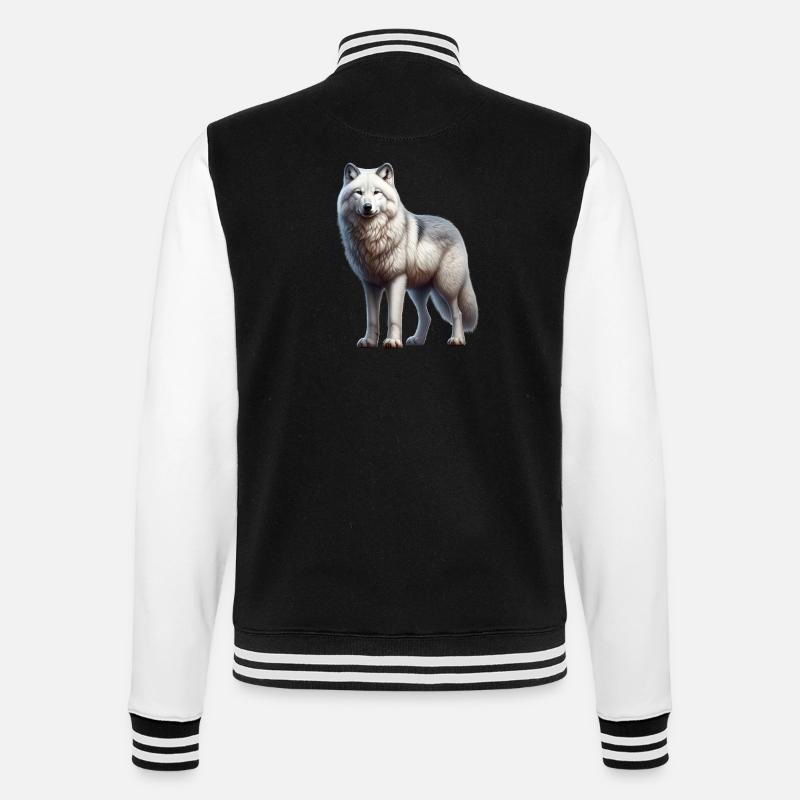 Arctic wolf - College Sweat Jacket - black/white