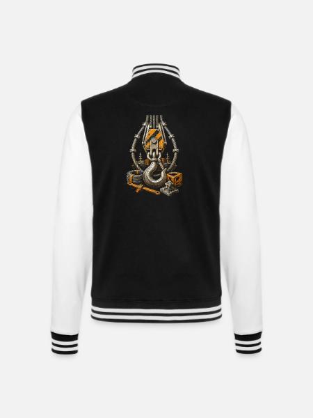 docker - College Sweat Jacket - black/white
