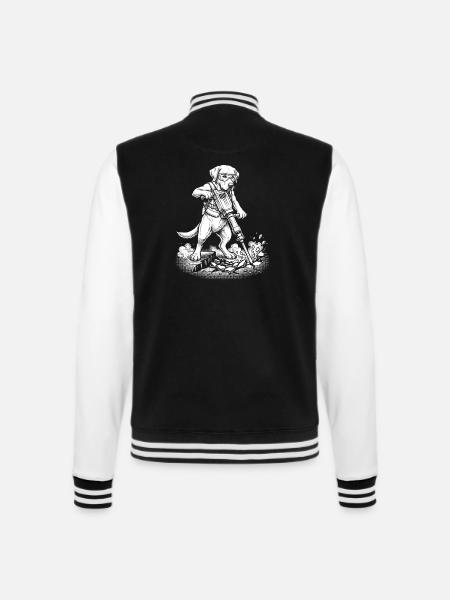 Bauarbeiter Hund mit Presslufthammer, Handwerk - College-Sweatjacke - Schwarz/Weiß