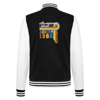 Cadeau d’anniversaire vintage d’août 1986 rétro - Veste Teddy - noir/blanc - Dos - Marisol (170cm)