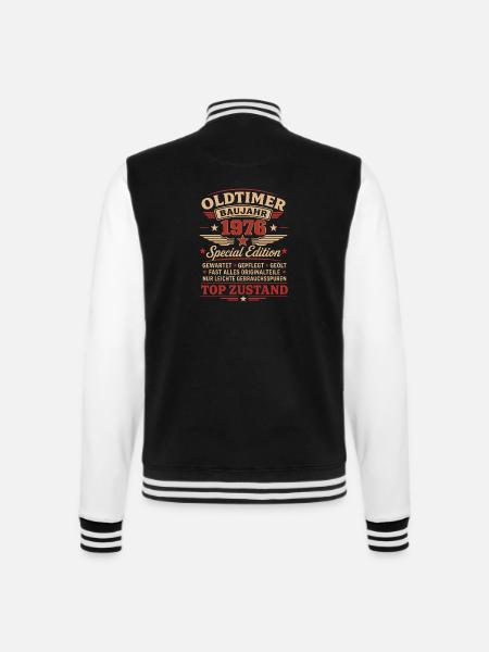 50 Geburtstag Oldtimer Baujahr 1976 - College-Sweatjacke - Schwarz/Weiß