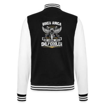 Biker Amca Like A Normal Amca Only Cooler Motorrad - College-Sweatjacke - Schwarz/Weiß - Hinten - Marisol (170cm)