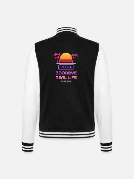 Goodbye Real Life 19.11. - College-Sweatjacke - Schwarz/Weiß
