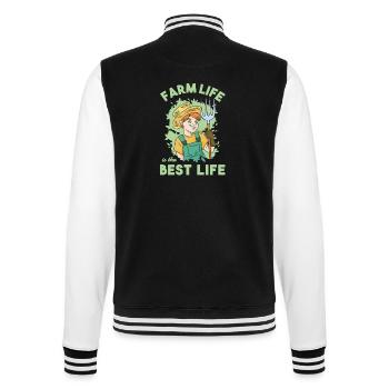 Farm Life Is The Best Life Bauernhof Dorfkind - College-Sweatjacke - Schwarz/Weiß - Hinten - Marisol (170cm)