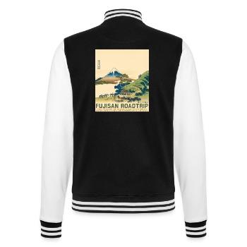 Mt Fuji Road Trip Neo Ukiyo-e Japanese Art - College-Sweatjacke - Schwarz/Weiß - Hinten - Marisol (170cm)