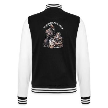 Surreal Samurai Mochi Maker & Eater Vintage Art - College-Sweatjacke - Schwarz/Weiß - Hinten - Marisol (170cm)