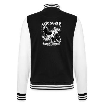 Japanese Martial Arts Aikido Flow Dynamics - College-Sweatjacke - Schwarz/Weiß - Hinten - Marisol (170cm)