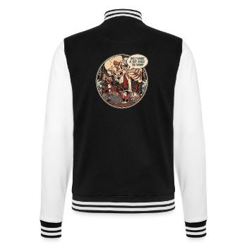 Japanese Skeleton Ukiyo-e Kuniyoshi Parody - College-Sweatjacke - Schwarz/Weiß - Hinten - Marisol (170cm)