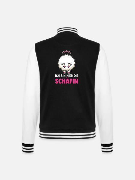 Ich Bin Hier die Schaefin - College-Sweatjacke - Schwarz/Weiß
