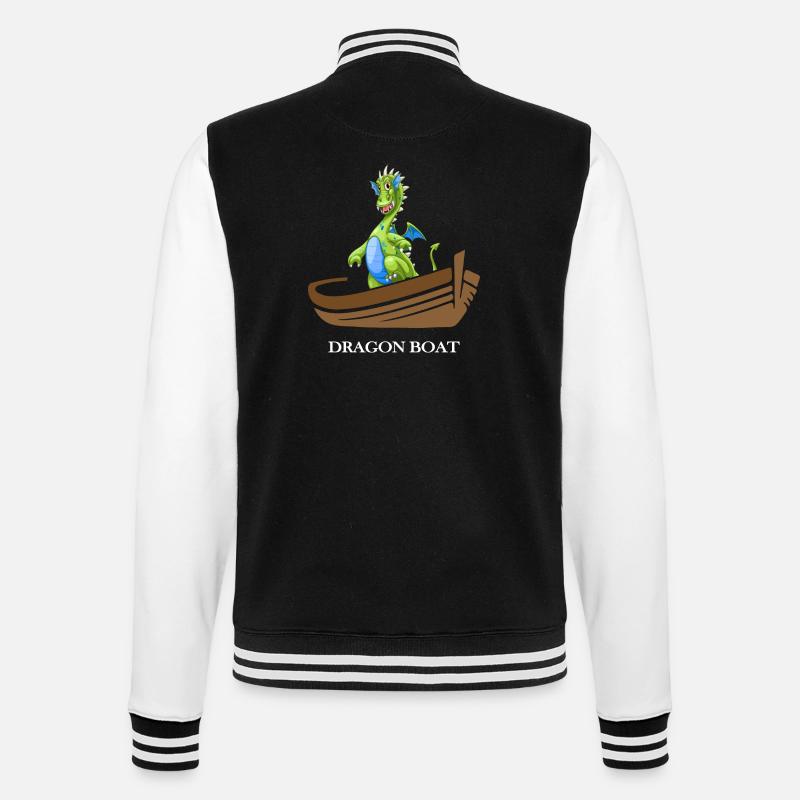 drachenbootrennen chinesisches drachenboot - College-Sweatjacke - Schwarz/Weiß
