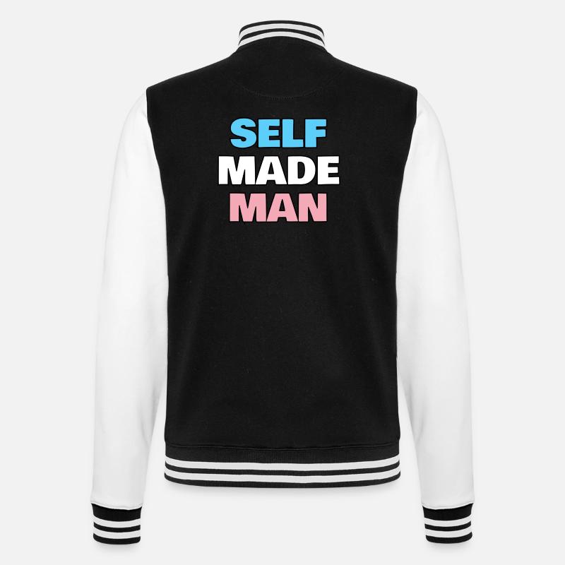 Selfmademan - College-Sweatjacke - Schwarz/Weiß
