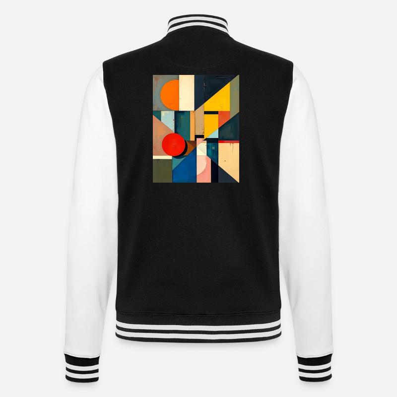 Kubismus - College-Sweatjacke - Schwarz/Weiß