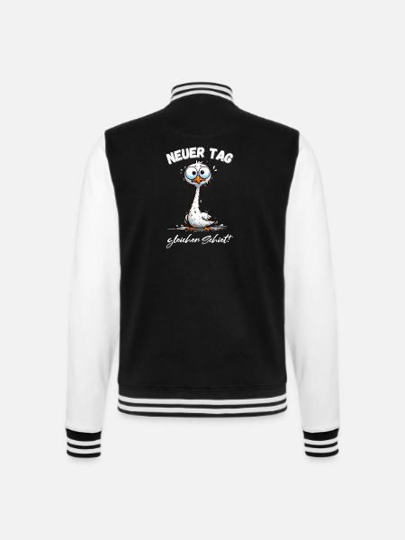 Hamburg Schiet Hamburger Nordsee Möwe Lustig - College-Sweatjacke - Schwarz/Weiß