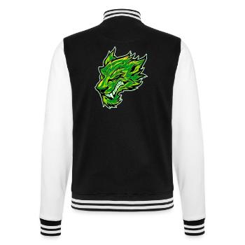 Wolf Kopf Wolfskopf Tattoo Graffiti Grün - College-Sweatjacke - Schwarz/Weiß - Hinten - Marisol (170cm)