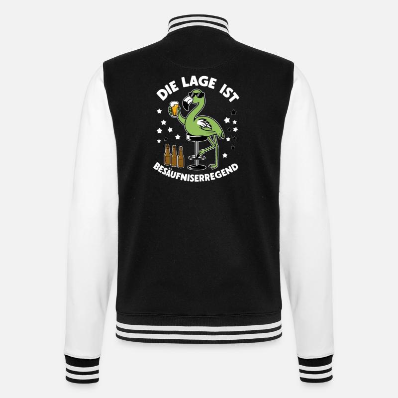 Drôle de flamant rose vert - Veste Teddy - noir/blanc