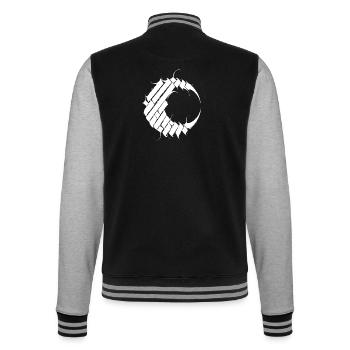 Mond-Logo - College-Sweatjacke - Schwarz/Grau meliert - Hinten - Marisol (170cm)