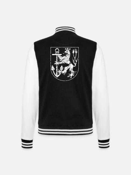 grungewappen_weiss - College-Sweatjacke - Schwarz/Weiß