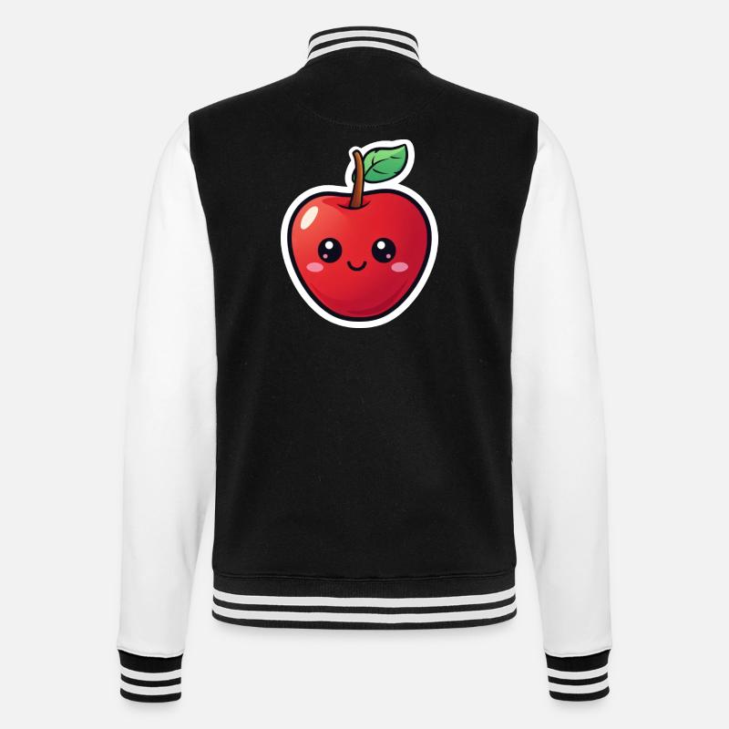 Kawai Kirsche - College-Sweatjacke - Schwarz/Weiß