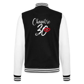 Chapitre 30 Ans Anniversaire Humour Cadeau - Veste Teddy - noir/blanc - Dos - Marisol (170cm)