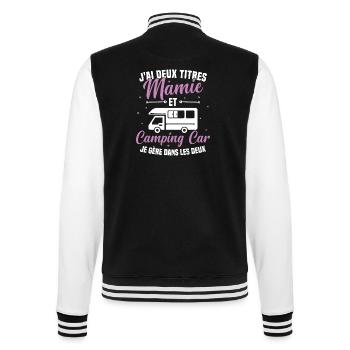 Mamie et Camping Car Je Gère Dans les deux - Veste Teddy - noir/blanc - Dos - Marisol (170cm)