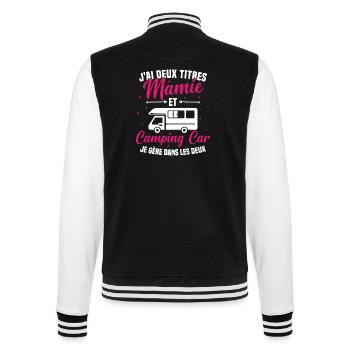 Mamie et Camping Car Je Gère Dans les deux - Veste Teddy - noir/blanc - Dos - Marisol (170cm)
