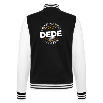 Dede l'homme le mythe la légende Cadeau Humour - Veste Teddy - noir/blanc - Dos - Marisol (170cm)