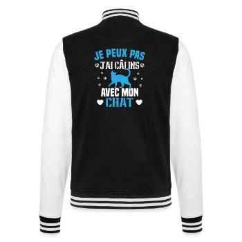 je peux pas j'ai câlins avec mon chat Cadeau - Veste Teddy - noir/blanc - Dos - Marisol (170cm)