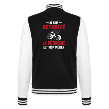 Retraité et bouliste Cadeau - Veste Teddy - noir/blanc - Dos - Marisol (170cm)