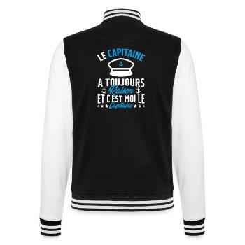 Le Capitaine A Toujours Raison C'est Moi Capitaine - Veste Teddy - noir/blanc - Dos - Marisol (170cm)