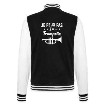 Je peux pas j'ai trompette Cadeau - Veste Teddy - noir/blanc - Dos - Marisol (170cm)