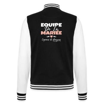 Equipe de la mariée copines de dingues - Veste Teddy - noir/blanc - Dos - Marisol (170cm)