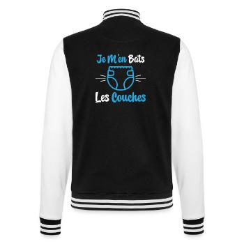 Je M'en Bats Les Couches Cadeau Body Fun Enceinte - Veste Teddy - noir/blanc - Dos - Marisol (170cm)