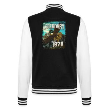 Legendary since 1970 - College Sweat Jacket - black/white - Back - Marisol (170cm)