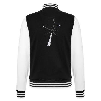 Einhorn Horn - College-Sweatjacke - Schwarz/Weiß - Hinten - Marisol (170cm)