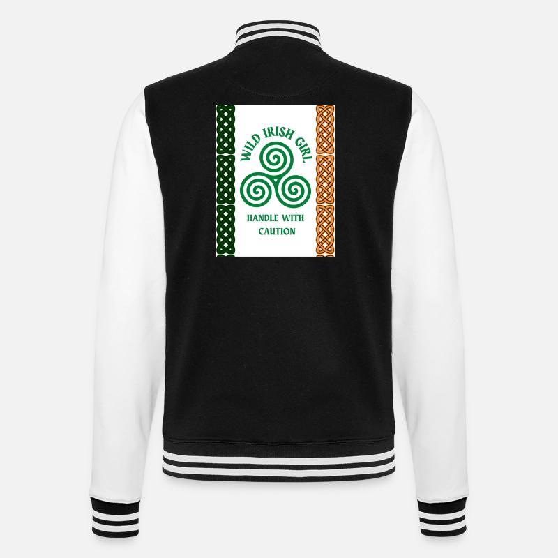 Wildes irisches Mädchen - College-Sweatjacke - Schwarz/Weiß