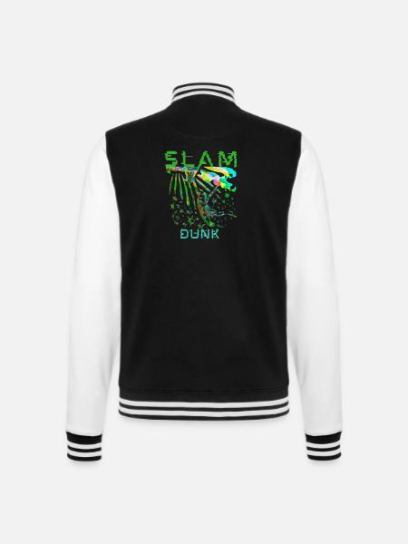 SLAMDUNK Basketball Streetball Psycho Design - College-Sweatjacke - Schwarz/Weiß