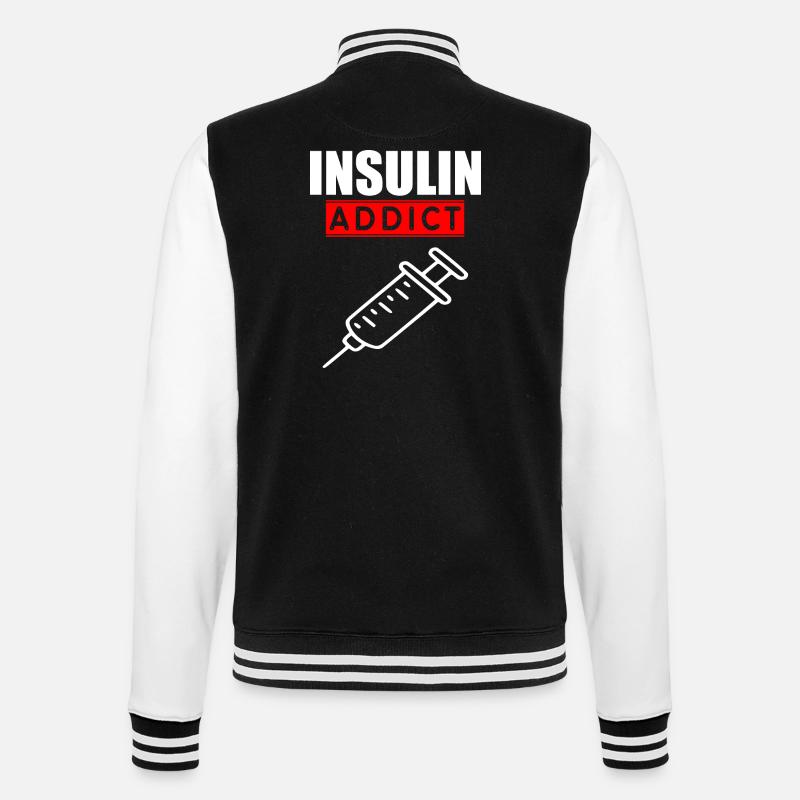Logo d’un toxicomane à l’insuline - Veste Teddy - noir/blanc