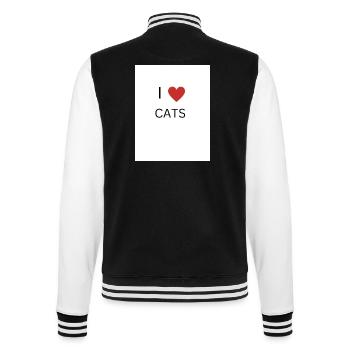 I LOVE CATS - College-Sweatjacke - Schwarz/Weiß - Hinten - Marisol (170cm)