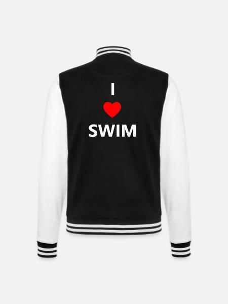 Triathlon Swim Bike Run Marathon - College Sweat Jacket - black/white