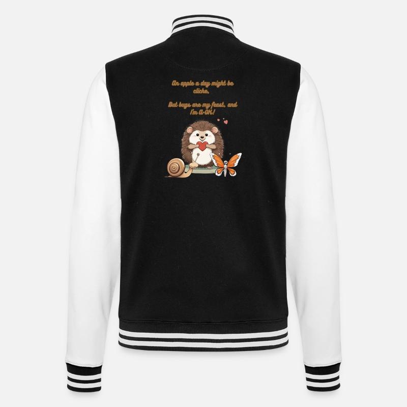 An apple a day might be cliche But bugs are..... - College-Sweatjacke - Schwarz/Weiß